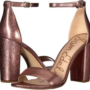 Sam Edelman Taro Block Heel in Metallic Pink 6.5